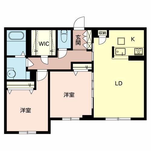 シャーメゾンジオートリテラス(2LDK/1階)の間取り写真