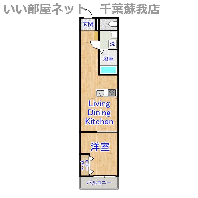 LIKES仁戸名町B棟 B(1LDK/3階)の間取り写真