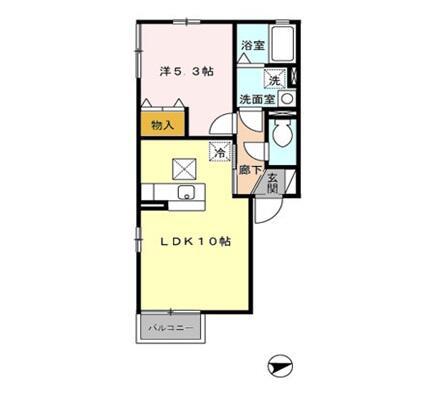 CASA SILVAE(1LDK/1階)の間取り写真