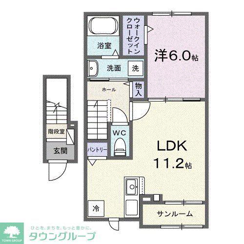 イノセントパーク(1LDK/2階)の間取り写真