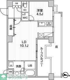 ALTERNA菊川II(1LDK/7階)の間取り写真