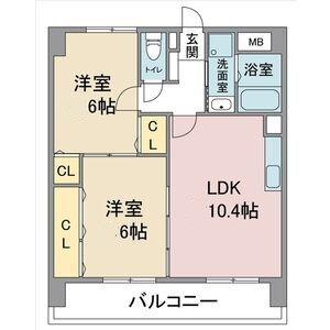 レージュ幸心(2LDK/3階)の間取り写真