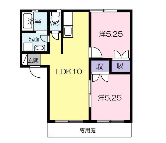 パレアS21(2LDK/1階)の間取り写真