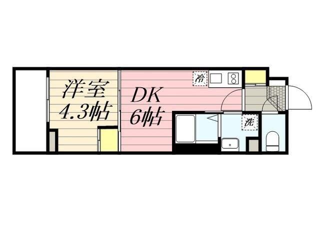 HF西巣鴨レジデンス(1DK/4階)の間取り写真
