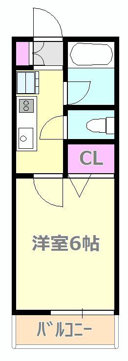 グッドヒル(1K/2階)の間取り写真