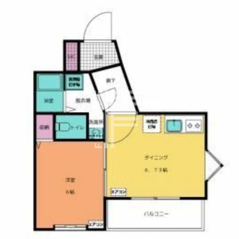フローラ若宮(1LDK/3階)の間取り写真