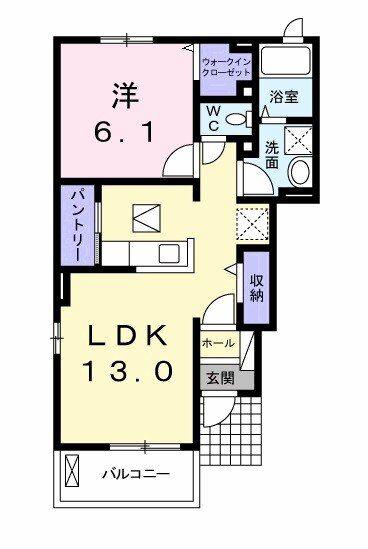 フラーヴ(1LDK/1階)の間取り写真