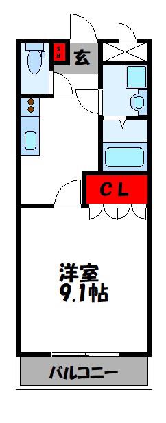 ラッキーライフ(1K/2階)の間取り写真