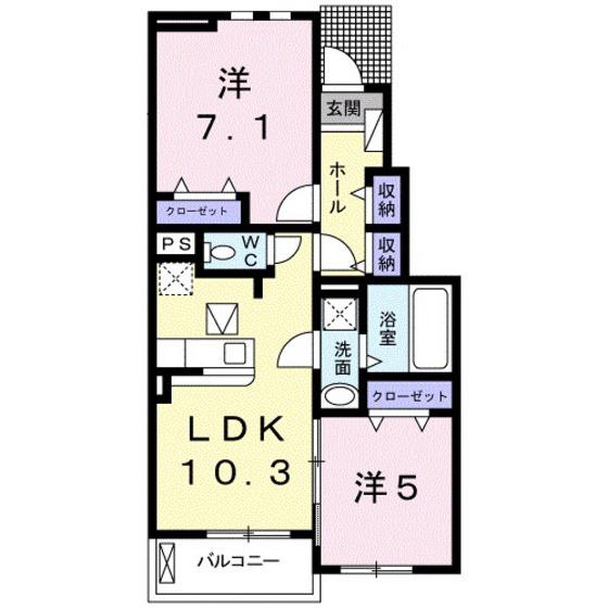 スプリーム・レジデンス I(2LDK/1階)の間取り写真