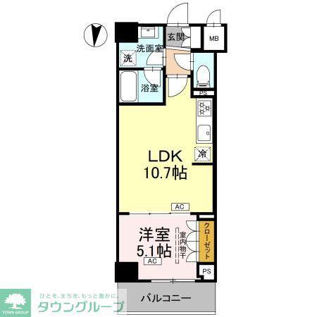 ロイジェント潮見(1LDK/6階)の間取り写真