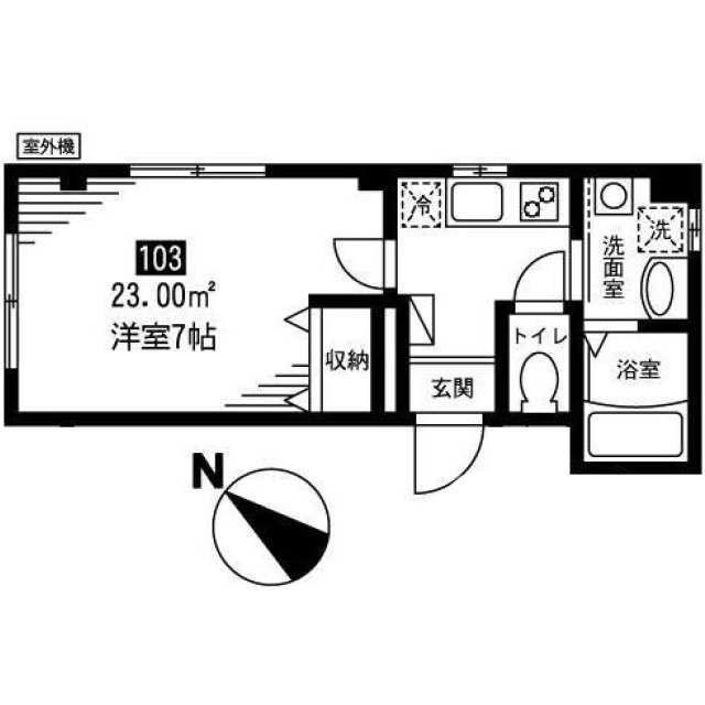 エーアストケイハウス(1K/1階)の間取り写真