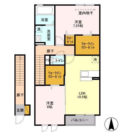 エクセルコート(2LDK/2階)の間取り写真