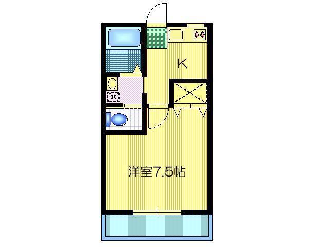 PATIO M(1K/2階)の間取り写真