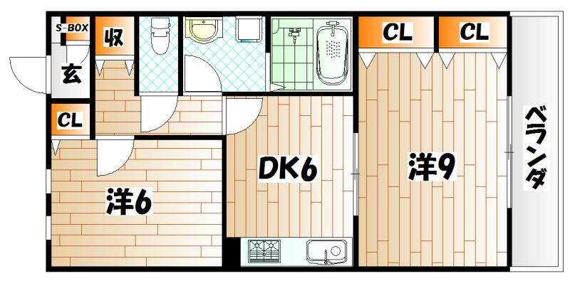 ロージュマン真鶴(2DK/2階)の間取り写真