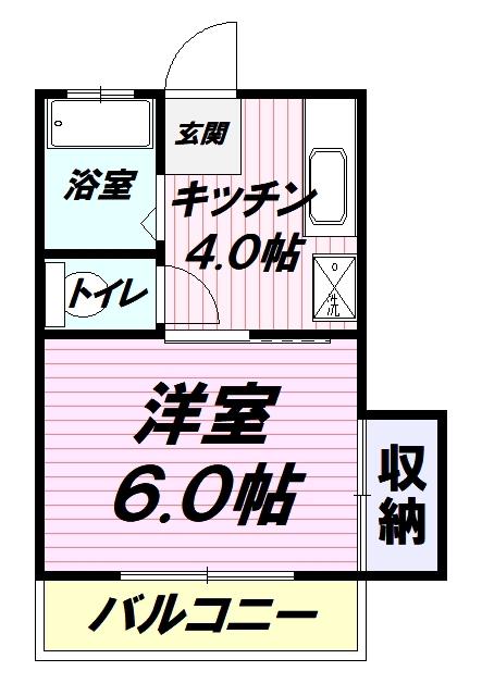 コーポ星(1K/2階)の間取り写真