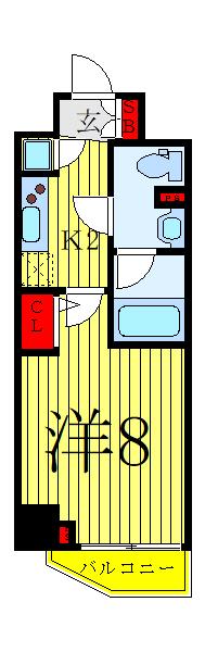 SHOKEN RESIDENCE高島平II(1K/2階)の間取り写真