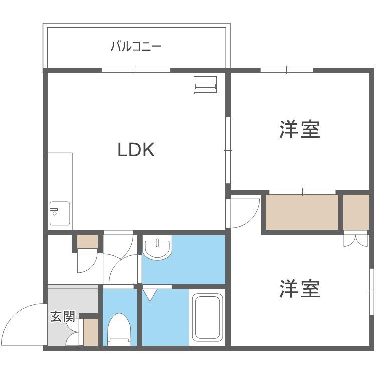 エルクレスト(2LDK/4階)の間取り写真