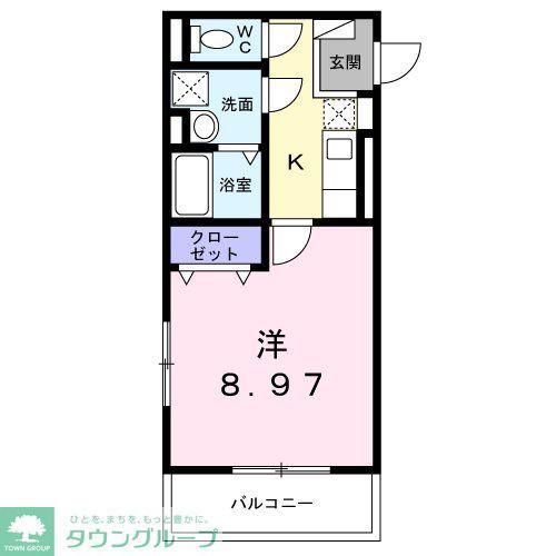 さくらテラス(1K/2階)の間取り写真