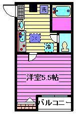 レーヴ・WARABI(1K/2階)の間取り写真