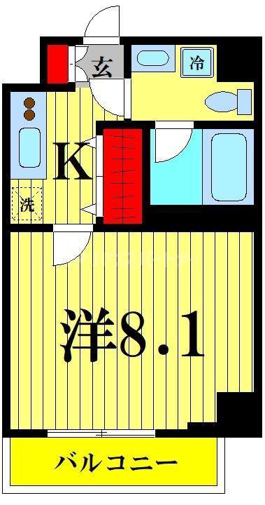 SYNEX KAMEIDO(1K/4階)の間取り写真