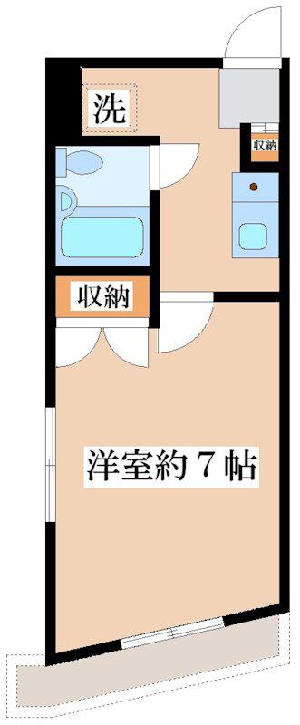 ウイング用賀(1K/3階)の間取り写真