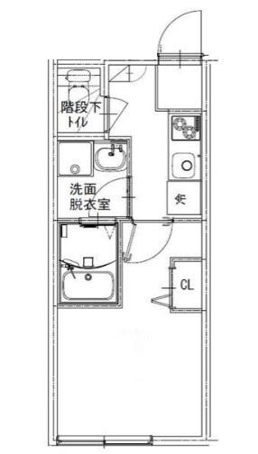 ソルナクレイシア吉祥寺(1K/1階)の間取り写真
