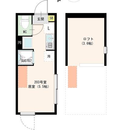 HARUMI上高井戸(ワンルーム/2階)の間取り写真