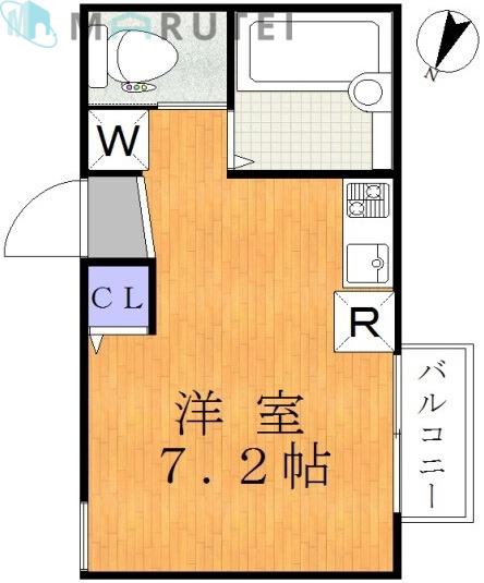 エスターテ溝口(ワンルーム/2階)の間取り写真