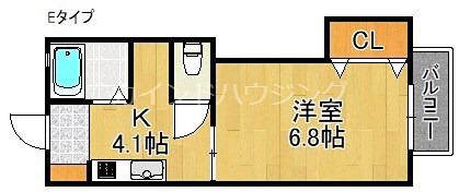 サンメイトA・B棟(1K/1階)の間取り写真