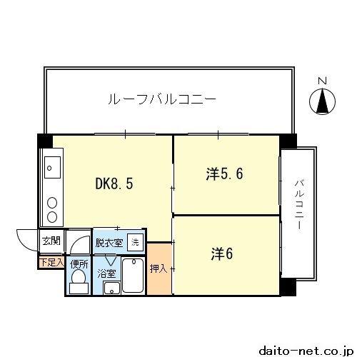 コンコルディア(2DK/4階)の間取り写真