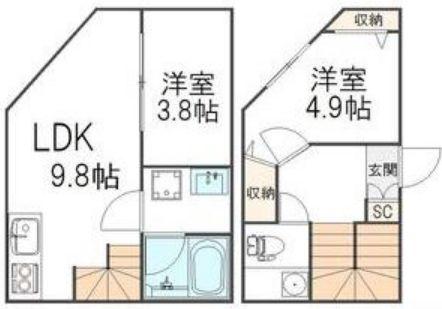 ROOM328(2LDK/1階)の間取り写真
