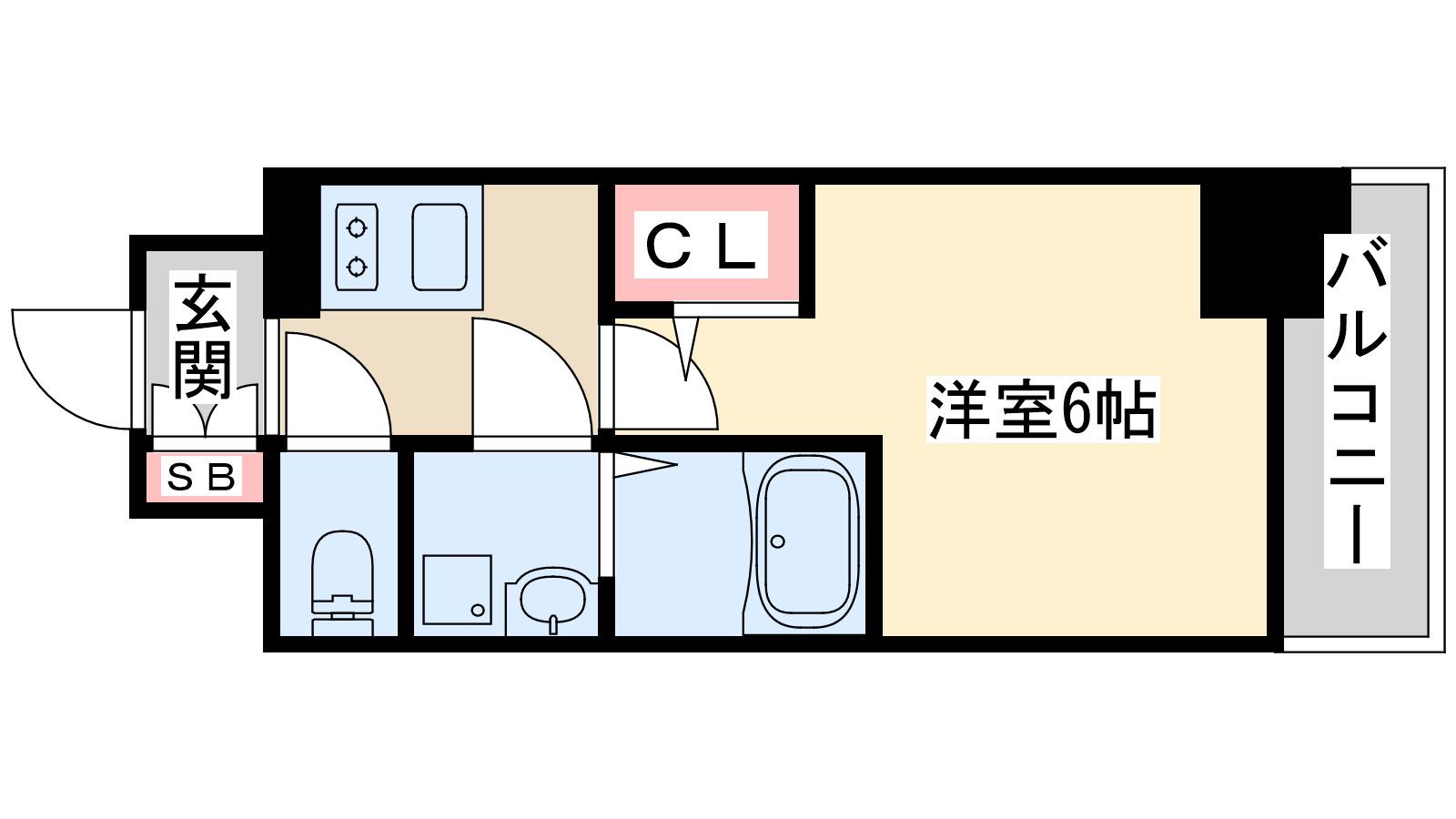 CREST TAPP 庄内(1K/9階)の間取り写真