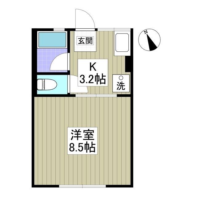 サンライフ21(1K/1階)の間取り写真