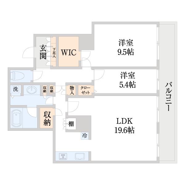 百道タワー(2LDK/18階)の間取り写真