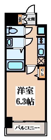 ファステート東大阪アダマス(1K/9階)の間取り写真