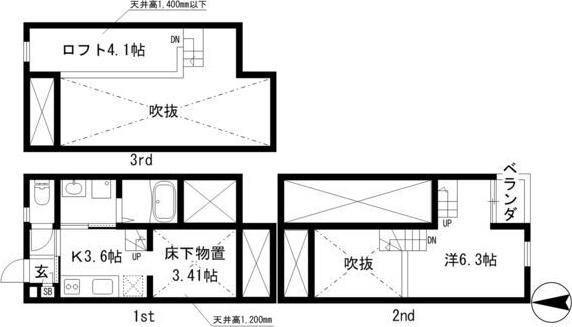 VILLA BAGUS(1SK/2階)の間取り写真