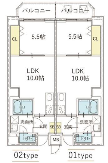 LIEN FORT(1LDK/7階)の間取り写真