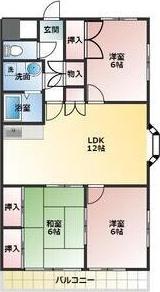 ホワイトアンジェ(3LDK/5階)の間取り写真
