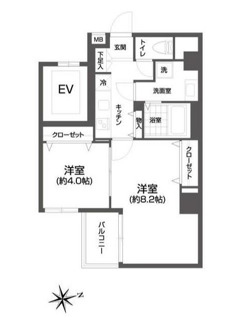 エルスタンザ浅草(1LDK/4階)の間取り写真
