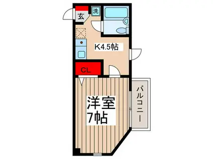 ヒットベイ(1K/2階)の間取り写真