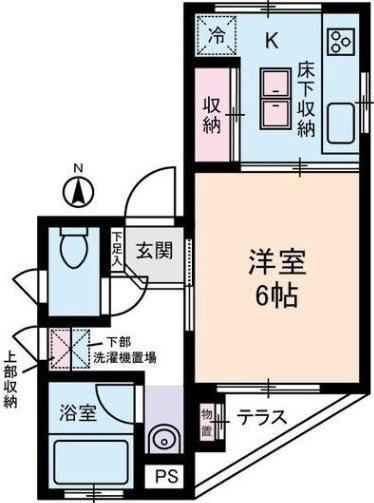スクエア東新町(1K/1階)の間取り写真