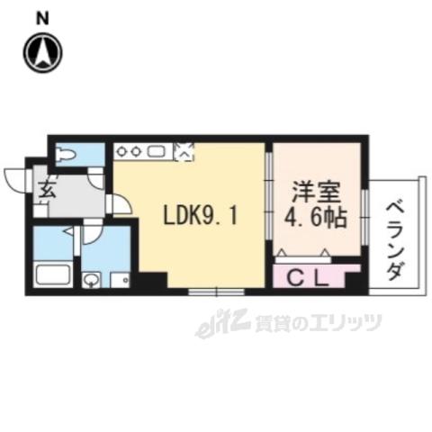 MORE五条2(1LDK/5階)の間取り写真