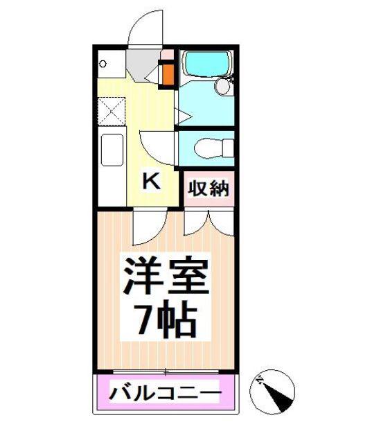 マイハイツ(1K/2階)の間取り写真