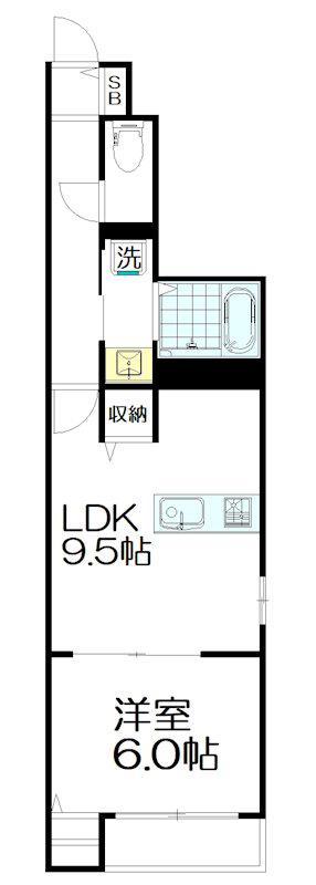 GARTEN HAUS(1LDK/1階)の間取り写真