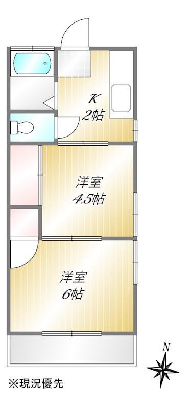正栄ハイツ(2K/2階)の間取り写真