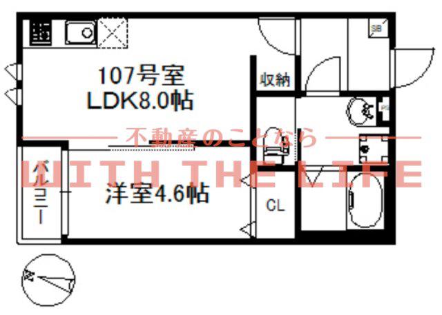 メゾンソレイユ久留米A(1LDK/1階)の間取り写真
