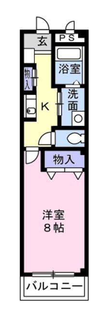 ソレアード(1K/2階)の間取り写真