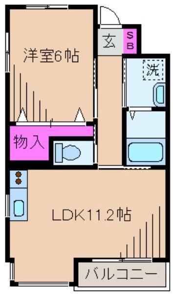 プロムナード(1LDK/1階)の間取り写真