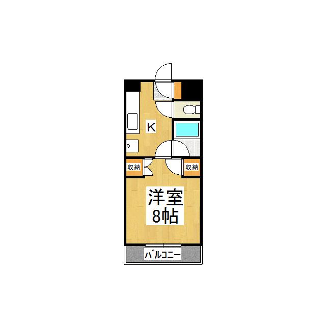 コーポビッグスカイA棟(1K/2階)の間取り写真