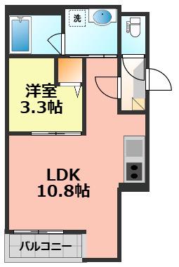 JACK YAYOII(1LDK/2階)の間取り写真